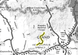 Corral Peaks map - area