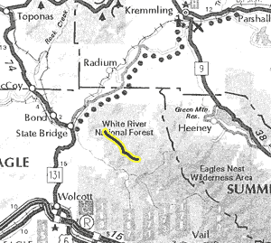 Cottonwood Peak map - area