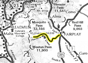 Park Cnty 18, Four Mile Creek map - area