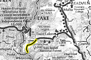 South Fork Lake Creek map - area