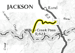 Willow Creek map - area