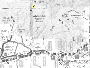 Cliff Lakes map - area